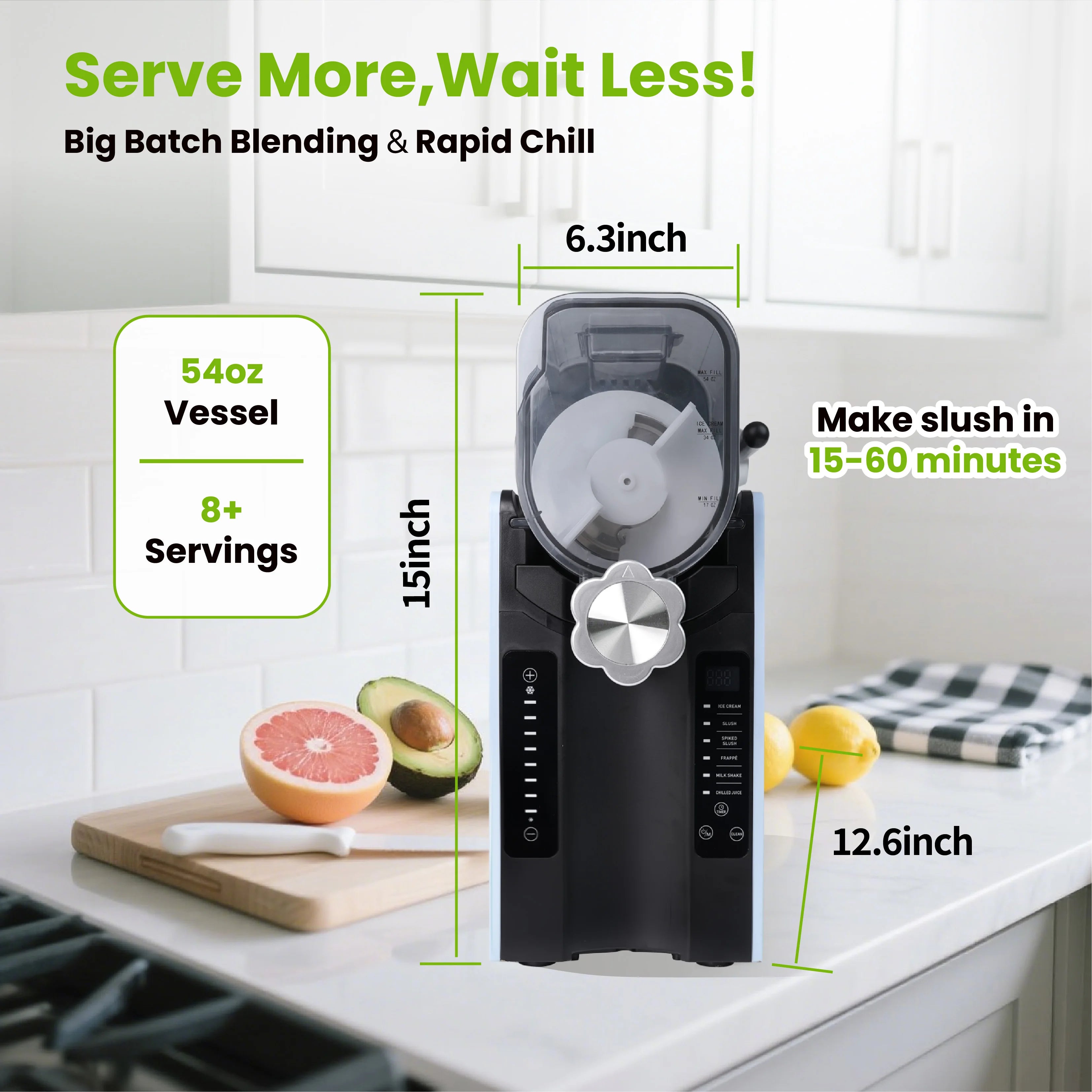 54oz Slushie Machine No Ice Needed Ice Cream Maker Frozen Drink Maker for Home with 6 Preset Programs for Margaritas, Milk Shake